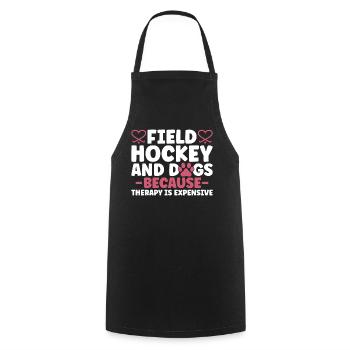 Field Hockey Dog Field Hockey And - Cooking Apron - black - Front - AI Model Male 185 dark (185cm)