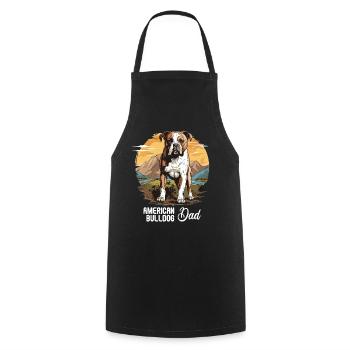 Chien bouledogue américain - Tablier de cuisine - noir - Devant - AI Model Male 185 dark (185cm)