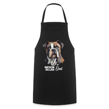 Chien bouledogue américain - Tablier de cuisine - noir - Devant - AI Model Male 185 dark (185cm)