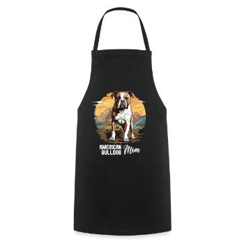 Chien bouledogue américain - Tablier de cuisine - noir - Devant - AI Model Male 185 dark (185cm)