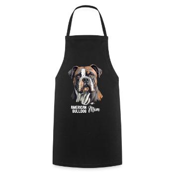Chien bouledogue américain - Tablier de cuisine - noir - Devant - AI Model Male 185 dark (185cm)