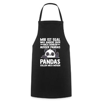 Pandabär Panda - Kochschürze - Schwarz - Vorne - AI Model Male 185 dark (185cm)