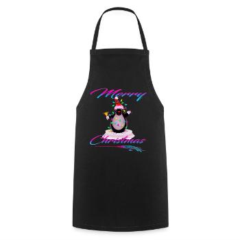 Mole as Santa Claus Calls Merry Christmas - Cooking Apron - black - Front - AI Model Male 185 dark (185cm)