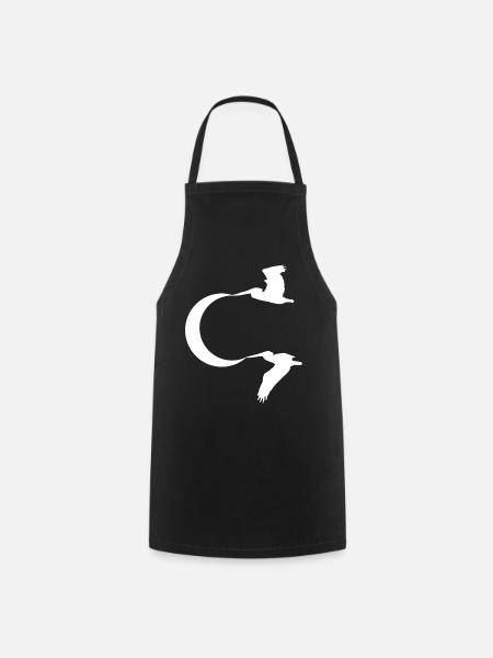 Les oiseaux et la lune - Tablier de cuisine - noir