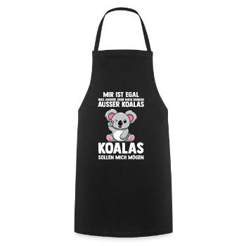 Koalabär Koala - Kochschürze - Schwarz - Vorne - AI Model Male 185 dark (185cm)