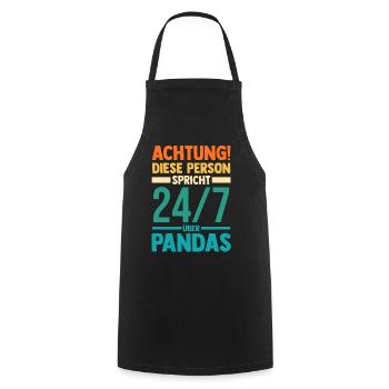 Pandabär Panda - Kochschürze - Schwarz - Vorne - AI Model Male 185 dark (185cm)
