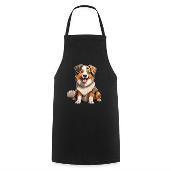Hund Australian Shepherd - Kochschürze - Schwarz - Vorne - AI Model Male 185 dark (185cm)
