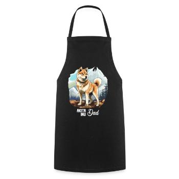 Dog Akita Inu - Cooking Apron - black - Front - AI Model Male 185 dark (185cm)