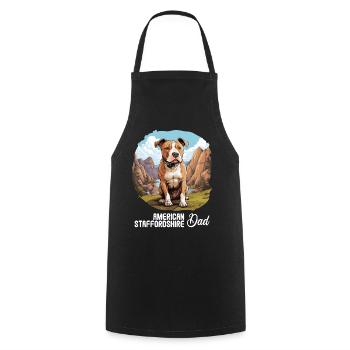 Chien American Staffordshire - Tablier de cuisine - noir - Devant - AI Model Male 185 dark (185cm)