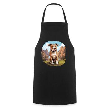 Chien American Staffordshire - Tablier de cuisine - noir - Devant - AI Model Male 185 dark (185cm)