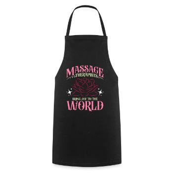 Les massothérapeutes apportent de la joie au monde physio - Tablier de cuisine - noir - Devant - AI Model Male 185 dark (185cm)