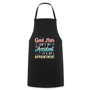 Coiffeur Les bons cheveux ne sont pas par hasard la coiffure - Tablier de cuisine - noir - Devant - AI Model Male 185 dark (185cm)