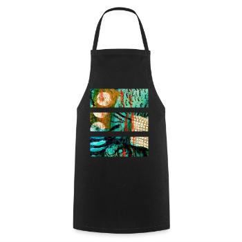 Paysage abstrait aux couleurs vives - Tablier de cuisine - noir - Devant - AI Model Male 185 dark (185cm)