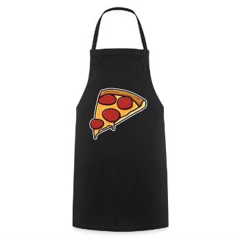 Pizza slice - Cooking Apron - black - Front - AI Model Male 185 dark (185cm)