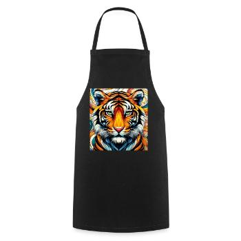 Tiger - Kochschürze - Schwarz - Vorne - AI Model Male 185 dark (185cm)