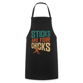 Field Hockey Sticks Are For Chicks - Cooking Apron - black - Front - AI Model Male 185 dark (185cm)