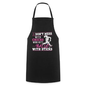 Field Hockey Adult Humor Don't - Cooking Apron - black - Front - AI Model Male 185 dark (185cm)