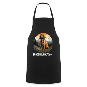 Hund Bloodhound - Kochschürze - Schwarz - Vorne - AI Model Male 185 dark (185cm)