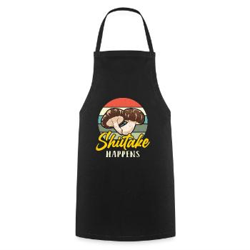 Mushroom Hunting Shiitake Happens Retro Mycologist - Cooking Apron - black - Front - AI Model Male 185 dark (185cm)