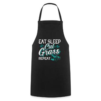 Landscaper Eat Sleep Cut Grass Repeat Landscaping - Cooking Apron - black - Front - AI Model Male 185 dark (185cm)