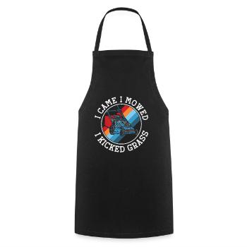 Landscaper I Came I Mowed I Kicked Grass Gardener - Cooking Apron - black - Front - AI Model Male 185 dark (185cm)