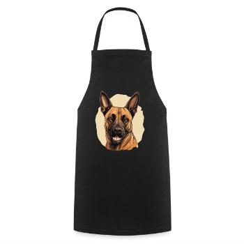Dog Belgian Shepherd - Cooking Apron - black - Front - AI Model Male 185 dark (185cm)