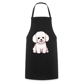 Chien Bichon Friesé - Tablier de cuisine - noir - Devant - AI Model Male 185 dark (185cm)