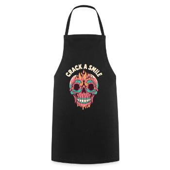 Skulls Crack A Smile Totenkopf Skull - Kochschürze - Schwarz - Vorne - AI Model Male 185 dark (185cm)