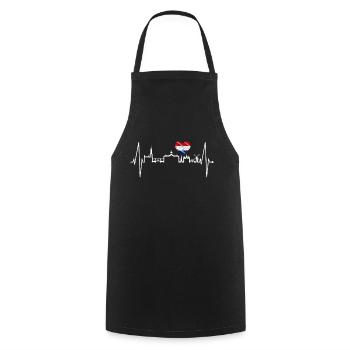 Amsterdam Skyline Pays-Bas Heartbeat Holland - Tablier de cuisine - noir - Devant - AI Model Male 185 dark (185cm)