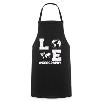Love Geography - Cooking Apron - black - Front - AI Model Male 185 dark (185cm)
