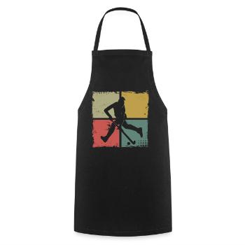 Field Hockey Retro Vintage - Cooking Apron - black - Front - AI Model Male 185 dark (185cm)