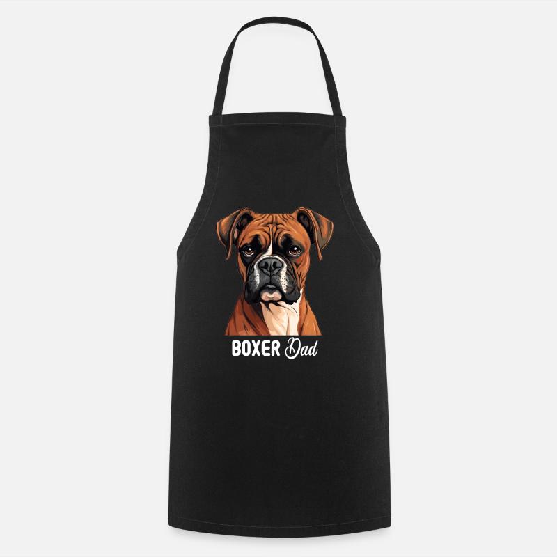 Dog Boxer - Cooking Apron - black