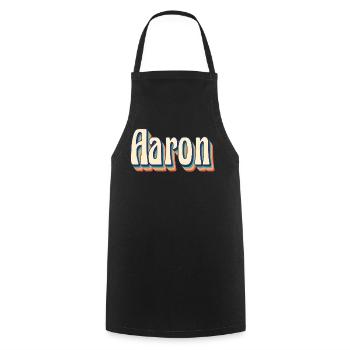 Aaron T-Shirt Retro T-Shirt Vintage Geschenkidee - Kochschürze - Schwarz - Vorne - AI Model Male 185 dark (185cm)