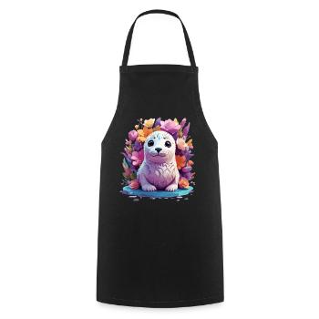 Sceau mignon - Tablier de cuisine - noir - Devant - AI Model Male 185 dark (185cm)
