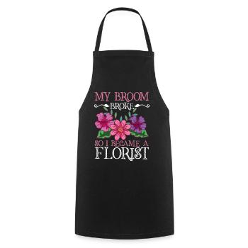 Mein Besen Ist Kaputt Also Bin Ich Florist - Kochschürze - Schwarz - Vorne - AI Model Male 185 dark (185cm)