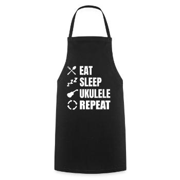 Eat Sleep Ukulele Repeat - Cooking Apron - black - Front - AI Model Male 185 dark (185cm)