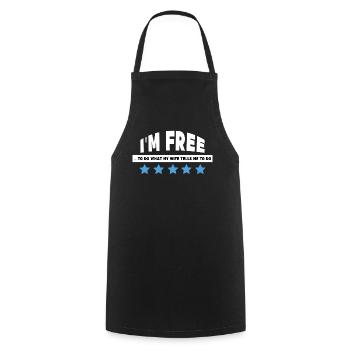 Déclaration de liberté Retraite Senior Job Carrière - Tablier de cuisine - noir - Devant - AI Model Male 185 dark (185cm)
