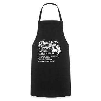 Aquarius Things About Aquarius Zodiac - Cooking Apron - black - Front - AI Model Male 185 dark (185cm)