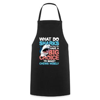 Sharks Big Choice Chews Wisely - Kochschürze - Schwarz - Vorne - AI Model Male 185 dark (185cm)
