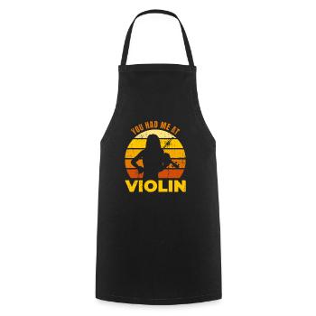 You had me by violin - Cooking Apron - black - Front - AI Model Male 185 dark (185cm)