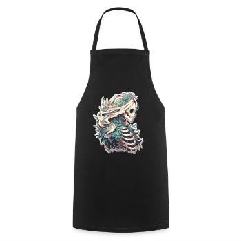 Crâne de squelette Crâne Crâne Crâne - Tablier de cuisine - noir - Devant - AI Model Male 185 dark (185cm)