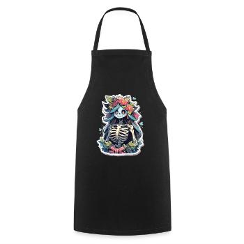 Crâne de squelette Crâne Crâne Crâne - Tablier de cuisine - noir - Devant - AI Model Male 185 dark (185cm)