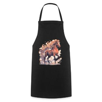 Horse - Cooking Apron - black - Front - AI Model Male 185 dark (185cm)