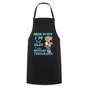 1970 Geburtstag Teddy funny old Teenager - Kochschürze - Schwarz - Vorne - AI Model Male 185 dark (185cm)