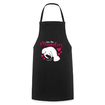 Dugong Sauver Les Lamantins Animaux Marins Vache De Mer - Tablier de cuisine - noir - Devant - AI Model Male 185 dark (185cm)