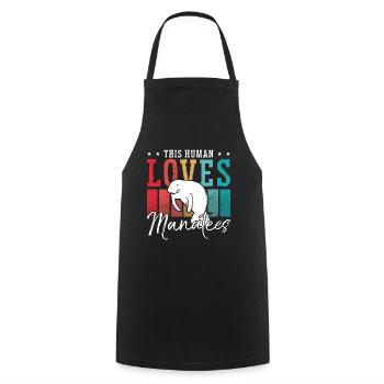 Dugong This Human Loves Manatees Marine Animal - Cooking Apron - black - Front - AI Model Male 185 dark (185cm)