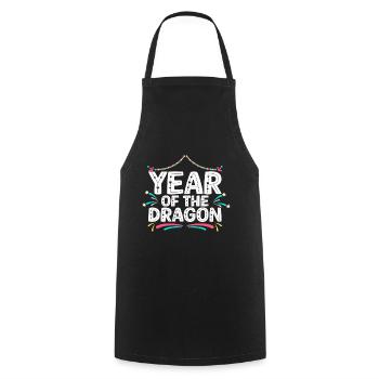 L’année du Dragon - Tablier de cuisine - noir - Devant - AI Model Male 185 dark (185cm)