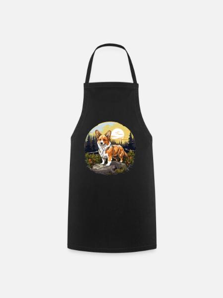 Hund Corgi - Kochschürze - Schwarz