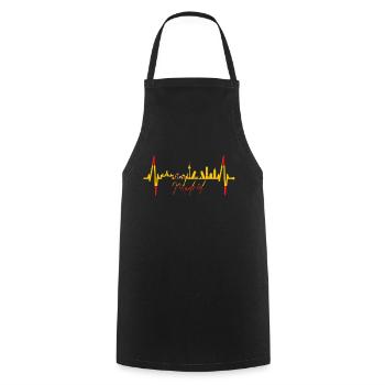 Madrid Skyline Heartbeat Espagne Silhouette Pulse - Tablier de cuisine - noir - Devant - AI Model Male 185 dark (185cm)