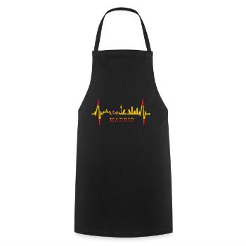 Madrid Skyline Heartbeat Espagne Silhouette Pulse - Tablier de cuisine - noir - Devant - AI Model Male 185 dark (185cm)